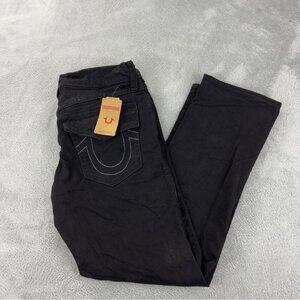 True Religion NWT Men's Size 34x30 Black Flared Straight Leg Denim Jeans